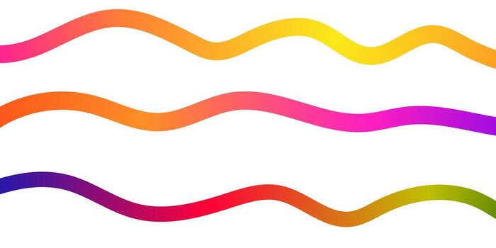 Colorful Gradient Waves on White Background Abstract Design Element vector