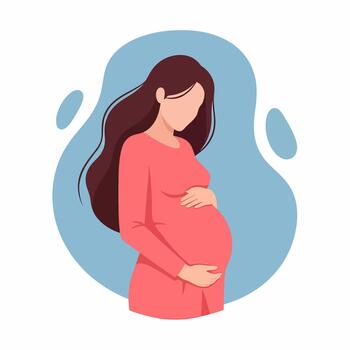 Pregnant Woman Holding Her Belly Simple vector