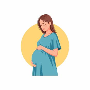 Beautiful Pregnant Woman Illustration vector