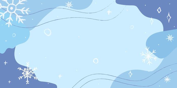 Winter-themed background with snowflakes and abstract shapes in blue tones creating a calming atmosphere for seasonal designs vector
