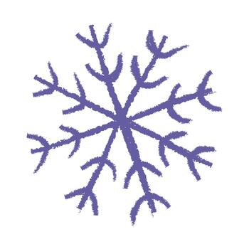 copo de nieve diseño en púrpura color con intrincado patrones creado utilizando sencillo en forma de rama estructuras vector