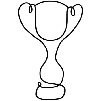 Minimalist one-line trophy illustration. Simple continuous line award symbol perfect for branding, achievements, certificates, business concepts and modern graphic design projects. vector