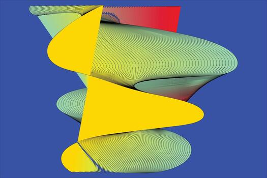 A computer generated image of a vase with a yellow and red design vector