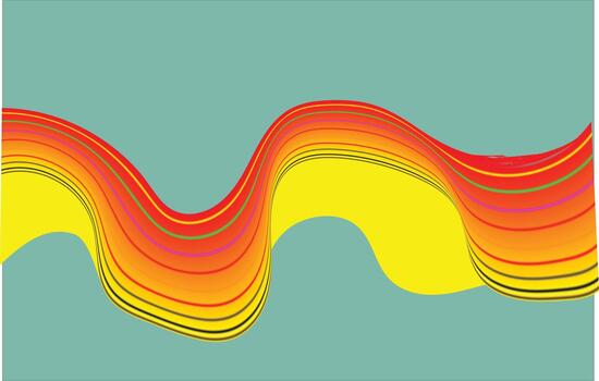 A colorful wave pattern with a yellow, red and orange color scheme vector