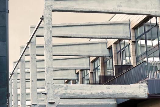 brutalista hormigón edificio fachada con angular geométrico arquitectura foto