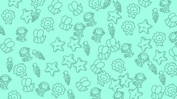 djur- ikon slumpmässig mönster slinga bakgrund animation, rörelse baner mall, ikon animering design element video