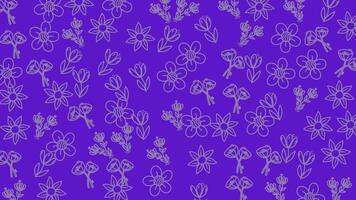 Floral icon random pattern loop background animation, motion banner template, icon animation design element video