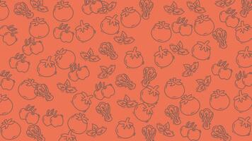 Vegetable icon random pattern loop background animation, motion banner template, icon animation design element video