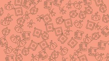 Finance icon random pattern loop background animation, motion banner template, icon animation design element video