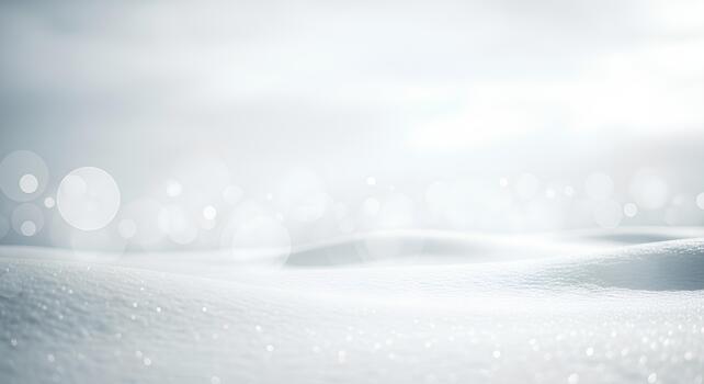 Winter background with snow and bokeh effect photo