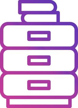 Cabinet Drawer Futuristic UI Mark vector