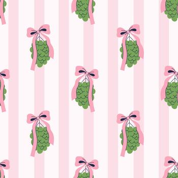 Grape with Bow Seamless pattern vector