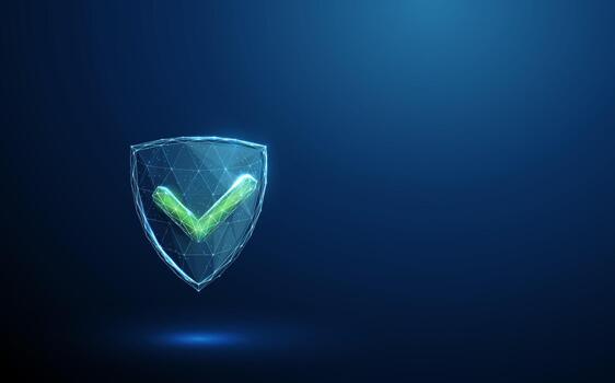 digital shield with checkmark vector