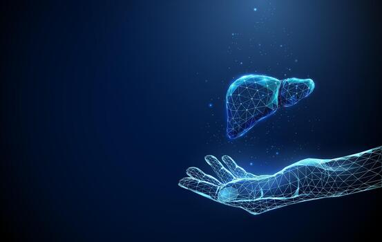 Futuristic hand with glowing object vector