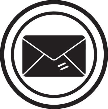 sencillo correo gráfico en redondo marco vector