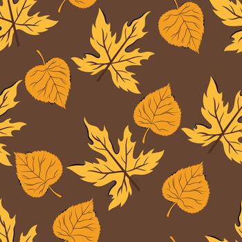 linda otoño sin costura modelo con diferente hoja arce y tilo. antecedentes para diseño textil o fondo vector