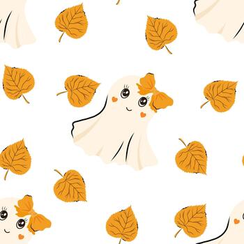 linda sin costura modelo con adorable y otoño hoja. antecedentes en escandinavo estilo para diseño textil o fondo vector