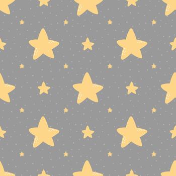 sin costura modelo con adorable estrellas. antecedentes en escandinavo estilo para diseño textil o fondo vector