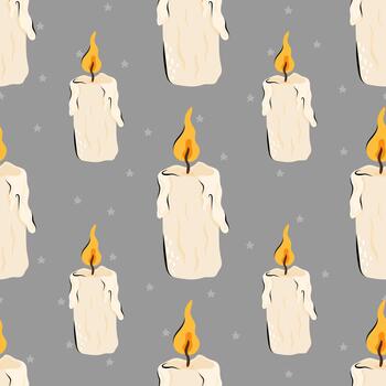 Cute seamless pattern with candle. background in Scandinavian style for design textile or backdrop vector