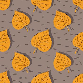 Cute autumn seamless pattern with leaf linden. background for design textile or backdrop vector