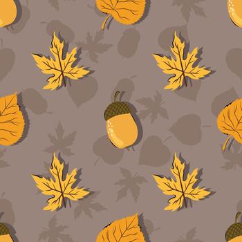 otoño sin costura modelo con diferente hoja arce y tilo. antecedentes para diseño textil o fondo vector