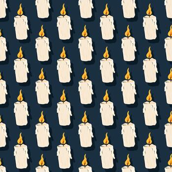 Cute seamless pattern with adorable candle. background in Scandinavian style for design textile or backdrop vector