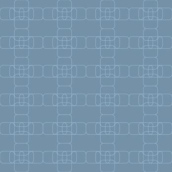 Interlocking geometric shapes form a seamless pattern on a muted blue background. vector