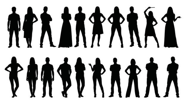 Modern professional profile stand design with geometric elements and bold typography vector