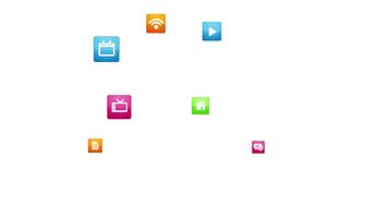 Calendar and tv icons animation for schedule and entertainment concept presentation background loop motion video