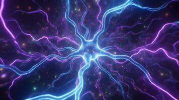 vivace neurale Rete attività illustra complesso cervello segnali e digitale connettività nel 3d video