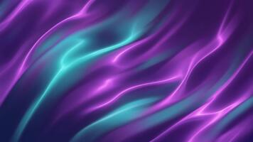 dinámica resumen antecedentes con brillante púrpura y verde azulado olas fluido suavemente en bucle animación video