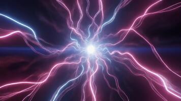 Dynamic Flow of Digital Energy Abstract Neon Lights and Waves Creating a Futuristic Background Animation video