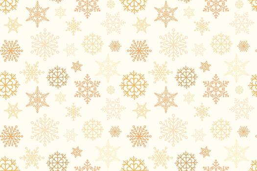 Christmas Pattern with Gold Snowflakes Seamless Pattern on White Background. Flat golden festive snowflakes pattern for textile, wrapping paper vector