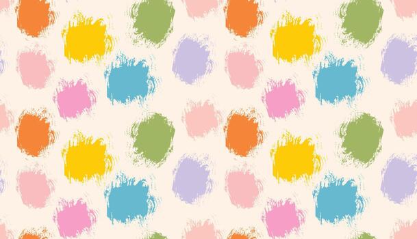 pincelada redondo círculos sin costura modelo. grunge vistoso puntos tinta manchas modelo. vector