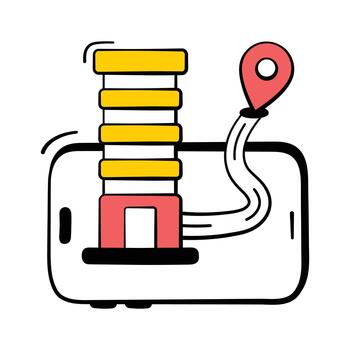 Catch a sight at this trendy doodle icon of navigation app vector