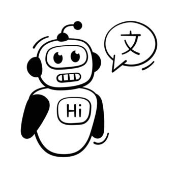 Smart AI translating spoken language in real time, modern . vector