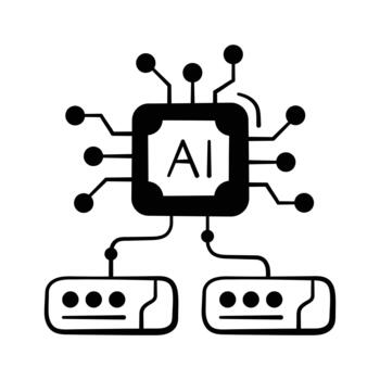 mano dibujado ilustración de ai servidor hardware para datos informática. vector