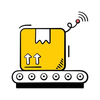 AI driven automation system doodle , premium design vector