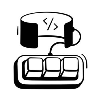 Checkout this hand drawn icon of vr programming. vector