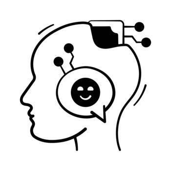 Take your hands on this amazing doodle style icon of emotion detection. vector