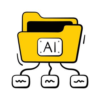 Take your hands on this amazing doodle style icon of network folder vector