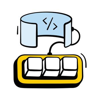 Checkout this hand drawn icon of vr programming vector