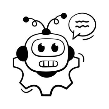 Robot symbol representing automated AI bot monitoring, modern . vector