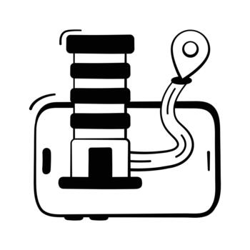 Catch a sight at this trendy doodle icon of navigation app. vector