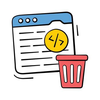 Take your hold on this creative hand drawn icon of code deletion vector