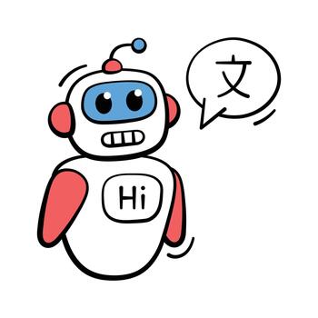 Smart AI translating spoken language in real time, modern vector