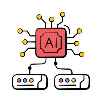 mano dibujado ilustración de ai servidor hardware para datos informática vector