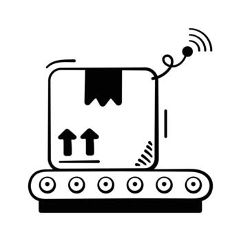 AI driven automation system doodle , premium design. vector