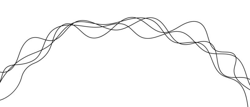 resumen mano dibujado líneas arco forma, Rizado golpes aislado en blanco fondo, bosquejo vector