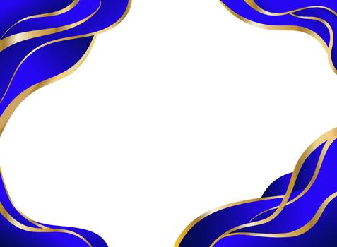 Blue and Gold curve wavy border for footer header background. Suitable for certificate, flyer, banner vector